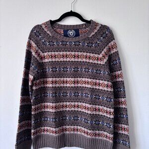 American Eagle Brown Sweater with Pattern S